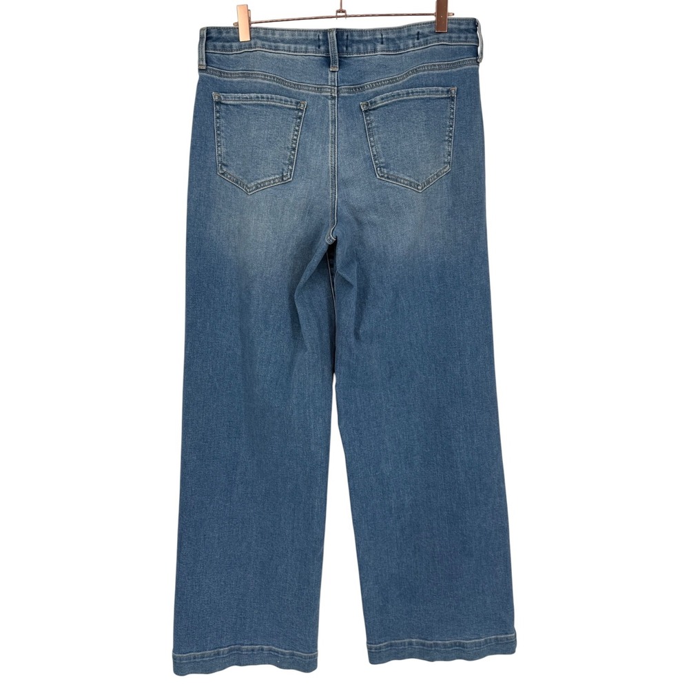 NYDJ Women's Teresa Wide Leg Jeans Water Canyon Blue Wash Denim Size 8 Boho - Picture 6 of 12